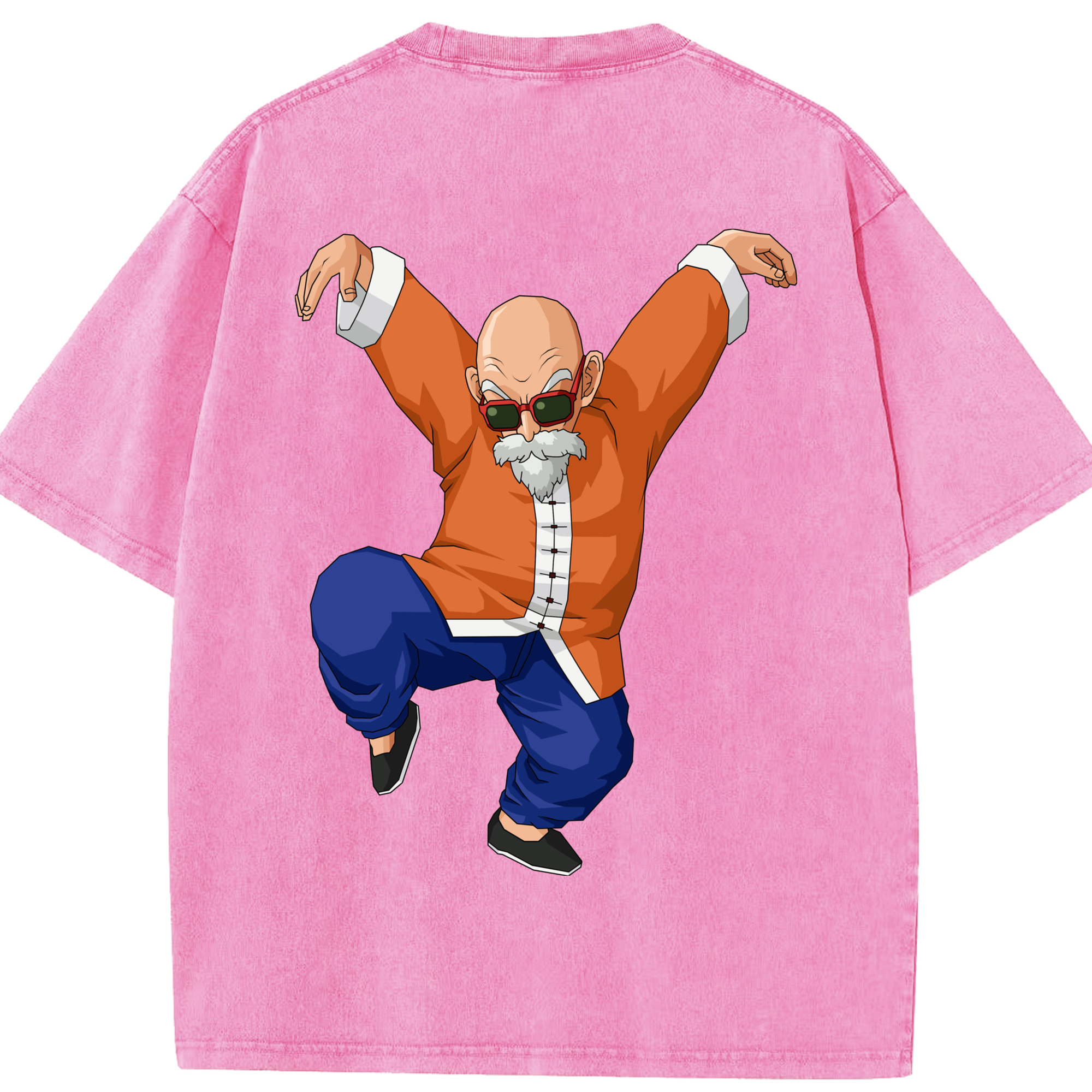 （画像用） ドラゴンボール 亀仙人（かめせんにん） DRAGON BALL Master Roshi Kame Sennin 綿100% ヴィンテージ風 半袖Tシャツ（背面プリント）